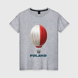 Женская футболка 3d aerostat Polish flag