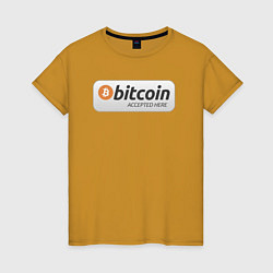 Женская футболка Bitcoin Accepted Here Биткоин принимается здесь