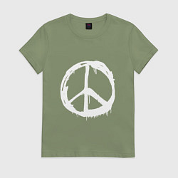 Футболка хлопковая женская Pacific symbol white, цвет: авокадо