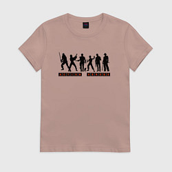 Футболка хлопковая женская VHS MOVIE HEROES first ver, цвет: пыльно-розовый