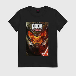 Футболка хлопковая женская Doom eternal - poster, цвет: черный