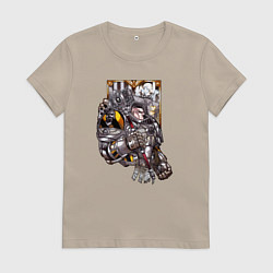 Футболка хлопковая женская Примарх Пертубаро, цвет: миндальный