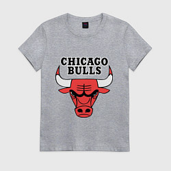 Футболка хлопковая женская Chicago Bulls, цвет: меланж