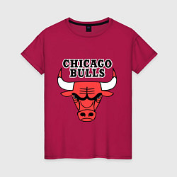 Футболка хлопковая женская Chicago Bulls, цвет: маджента