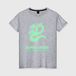 Футболка хлопковая женская Альфа легион винтаж лого гидра, цвет: меланж