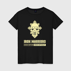 Футболка хлопковая женская Железные воины хаос винтаж лого, цвет: черный