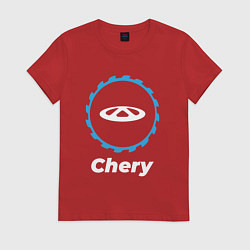 Футболка хлопковая женская Chery в стиле Top Gear, цвет: красный