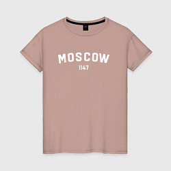 Футболка хлопковая женская MOSCOW 1147, цвет: пыльно-розовый