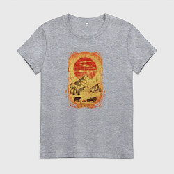 Футболка хлопковая женская Бездорожье и медведи, цвет: меланж