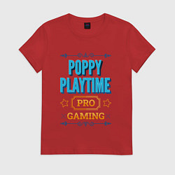 Футболка хлопковая женская Игра Poppy Playtime pro gaming, цвет: красный