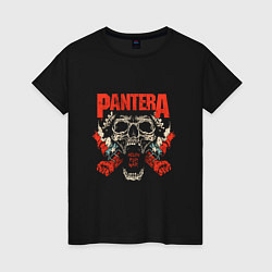 Футболка хлопковая женская PANTERA band, цвет: черный