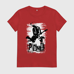 Футболка хлопковая женская Punk jump, цвет: красный