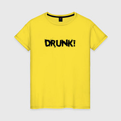 Футболка хлопковая женская Drunk, цвет: желтый