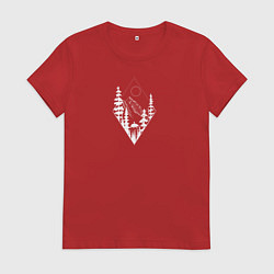 Футболка хлопковая женская Girl and bear, цвет: красный