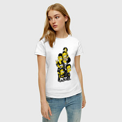 Футболка хлопковая женская Simpsons not dead! Motto, цвет: белый — фото 2