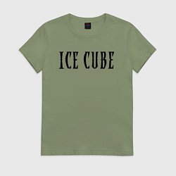 Футболка хлопковая женская Ice Cube - logo, цвет: авокадо
