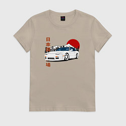 Футболка хлопковая женская Nissan 180SX JDM, цвет: миндальный