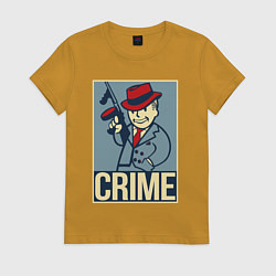 Футболка хлопковая женская Vault crime boy, цвет: горчичный