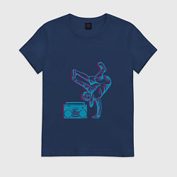 Футболка хлопковая женская Hip Hop Dance, цвет: тёмно-синий