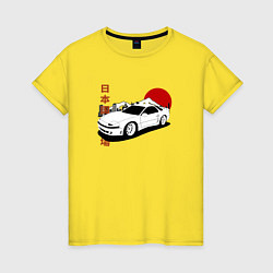 Футболка хлопковая женская 3000gt Japanese Retro Car, цвет: желтый