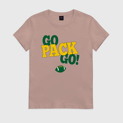 Футболка хлопковая женская GO Pack GO! ВПЕРЕД! американский футбол, цвет: пыльно-розовый