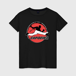 Футболка хлопковая женская Capoeira - fighter jump, цвет: черный
