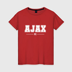 Футболка хлопковая женская Ajax football club классика, цвет: красный