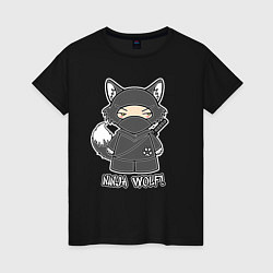 Женская футболка Ниндзя волк