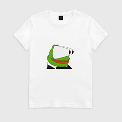 Футболка хлопковая женская Booba Pepe, цвет: белый