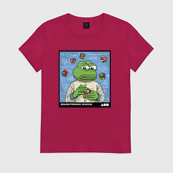 Футболка хлопковая женская Pepe brainshtorm, цвет: маджента