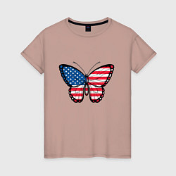 Женская футболка Бабочка - США