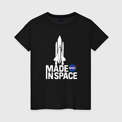 Футболка хлопковая женская Nasa - made in space, цвет: черный