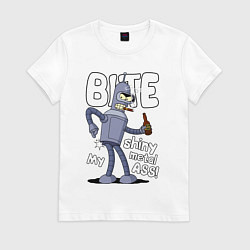 Футболка хлопковая женская Bender shiny ass, цвет: белый