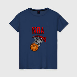 Футболка хлопковая женская Basketball - NBA logo, цвет: тёмно-синий