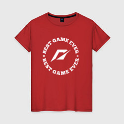 Футболка хлопковая женская Символ Need for Speed и круглая надпись best game, цвет: красный
