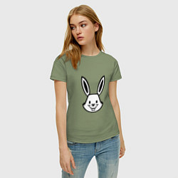 Футболка хлопковая женская Bunny Funny, цвет: авокадо — фото 2