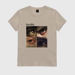 Футболка хлопковая женская Искусство и глаза, цвет: миндальный