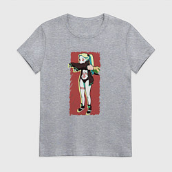 Футболка хлопковая женская Ребекка Cyberpunk Edgerunner, цвет: меланж