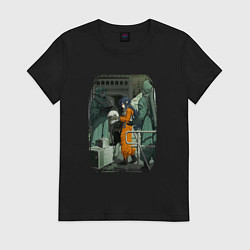 Футболка хлопковая женская Милая Ирина - Луна Лайка и Носферату, цвет: черный