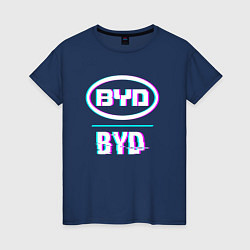 Женская футболка Значок BYD в стиле glitch