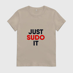 Футболка хлопковая женская Just sudo, цвет: миндальный