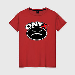 Футболка хлопковая женская Onyx - black logo, цвет: красный