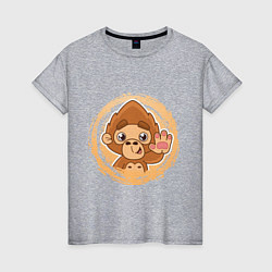 Женская футболка Забавная обезьянка машет рукой