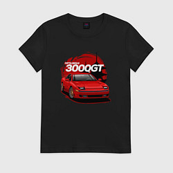 Футболка хлопковая женская Mitsubishi 3000GT, цвет: черный