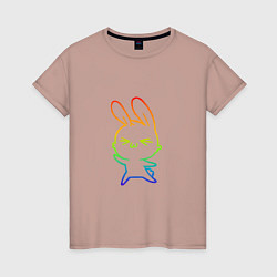 Футболка хлопковая женская Color Rabbit, цвет: пыльно-розовый