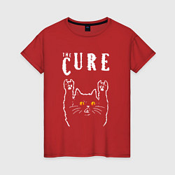 Футболка хлопковая женская The Cure rock cat, цвет: красный