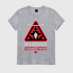 Футболка хлопковая женская Evangelion третий удар, цвет: меланж