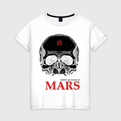 Футболка хлопковая женская 30 STM: Skull, цвет: белый