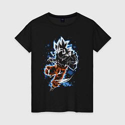Футболка хлопковая женская Dragon Ball - Son Goku - neon, цвет: черный