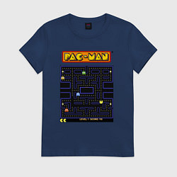 Футболка хлопковая женская Pac-Man на ZX-Spectrum, цвет: тёмно-синий